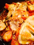 Pollo in potacchio, pollo aglio e rosmarino, pomodorini e concentrato di pomodoro
